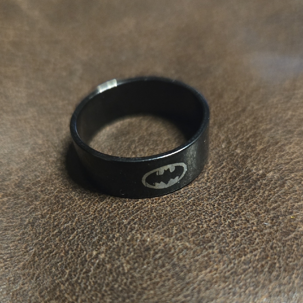 DC Comics Black Batman Emblem Ring